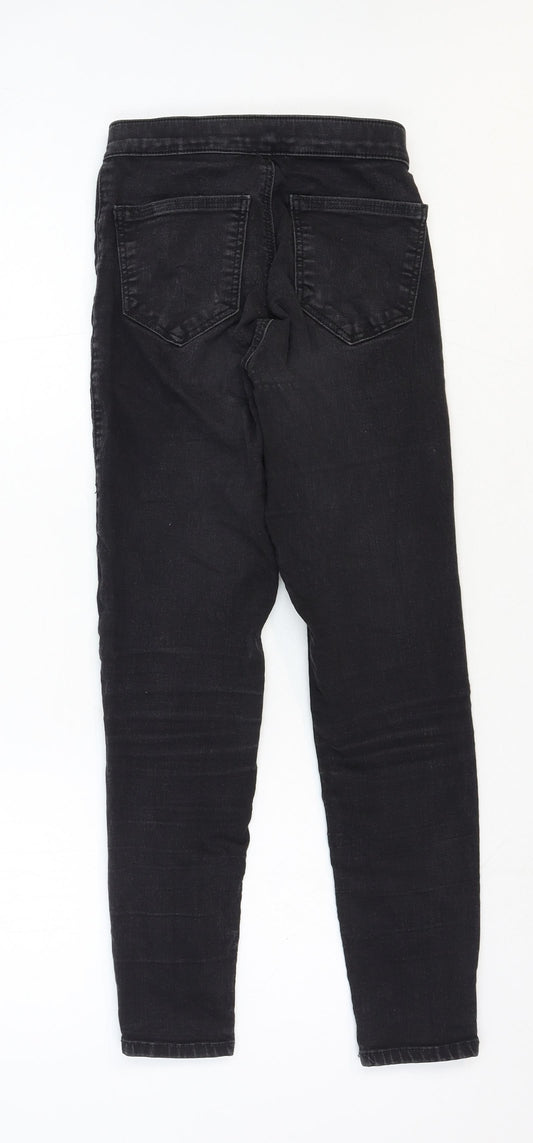 Topshop Mens Black Cotton Skinny Jeans Size 24 in Regular Zip