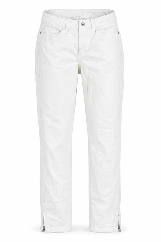 Body Flirt Womens White Cotton Straight Jeans Size 8 Regular Zip