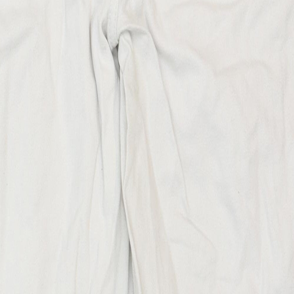 Body Flirt Womens White Cotton Straight Jeans Size 8 Regular Zip