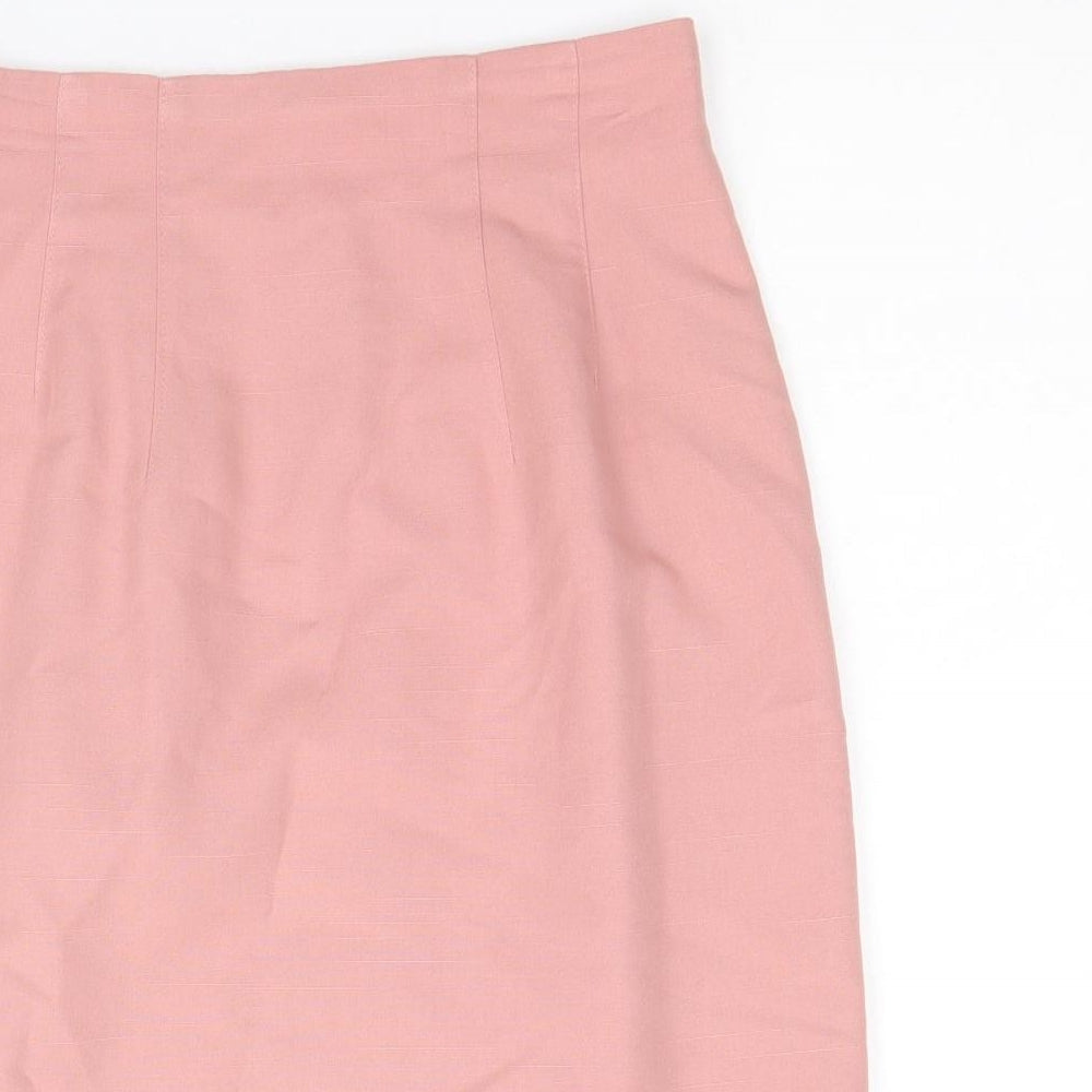 St Michael Womens Pink Polyester Straight & Pencil Skirt Size 24 in Zip