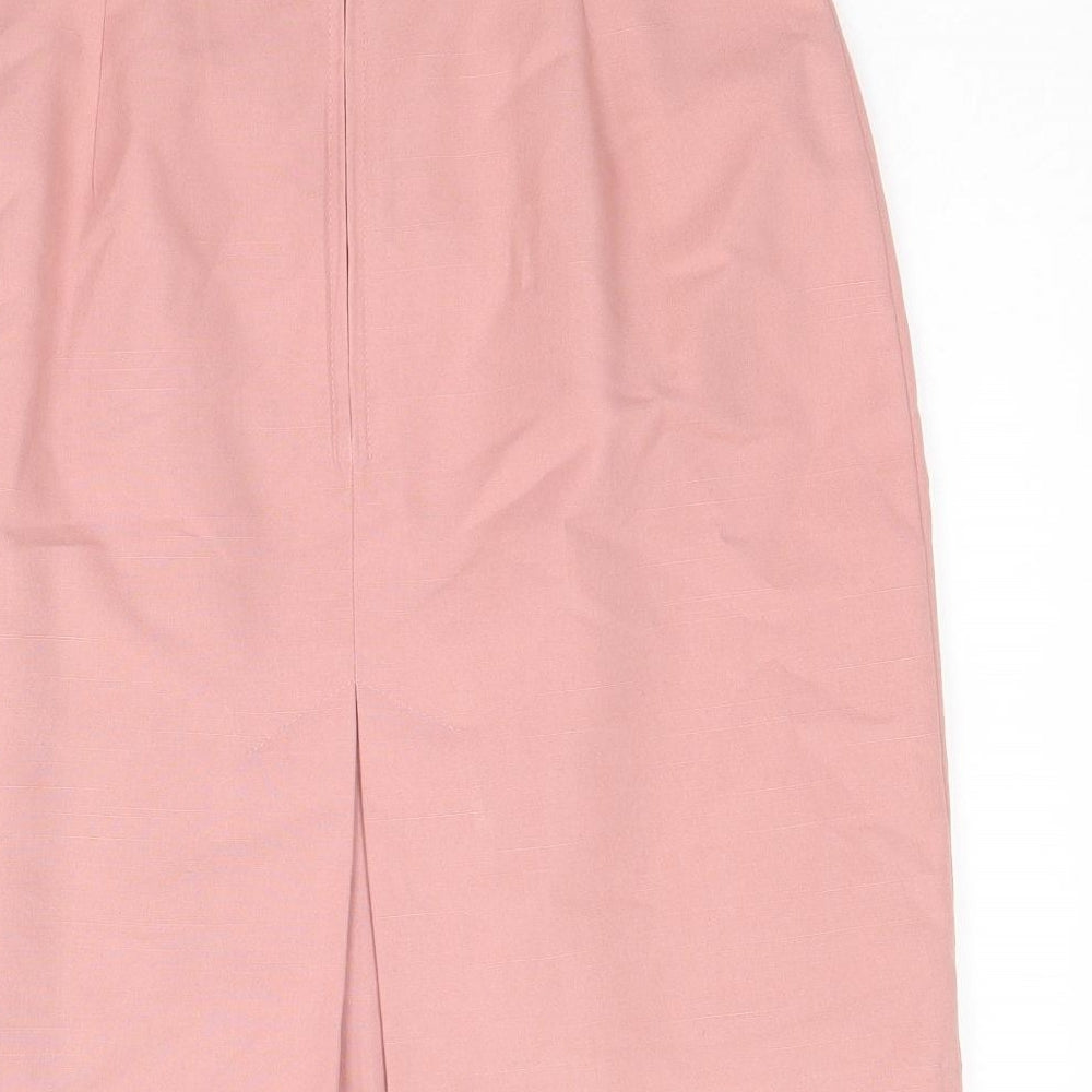 St Michael Womens Pink Polyester Straight & Pencil Skirt Size 24 in Zip