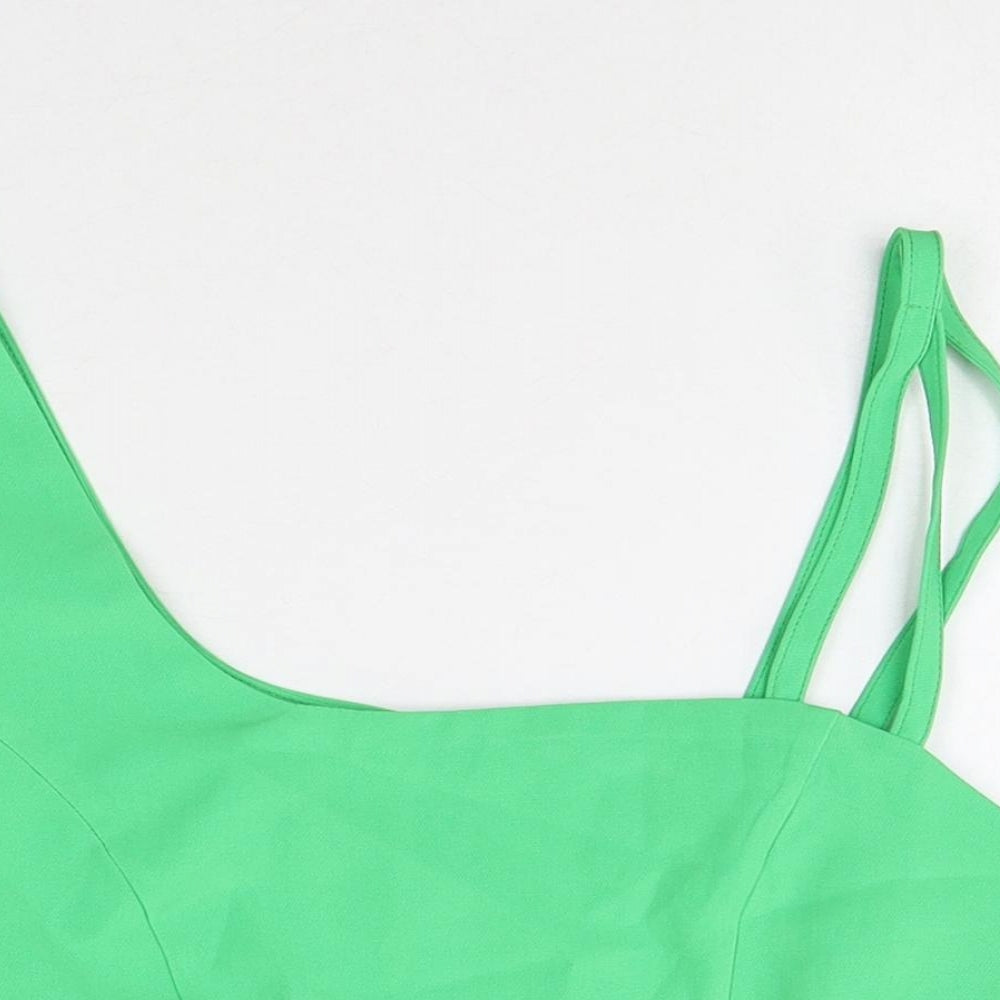 Extro&vert Womens Green Polyester Cropped Tank Size 10 Square Neck