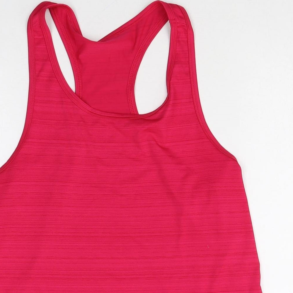 Preworn Womens Pink Polyester Basic Tank Size L Scoop Neck