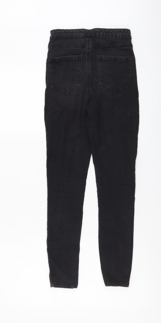 Denim & Co. Womens Grey Cotton Skinny Jeans Size 10 L25 in Regular Button