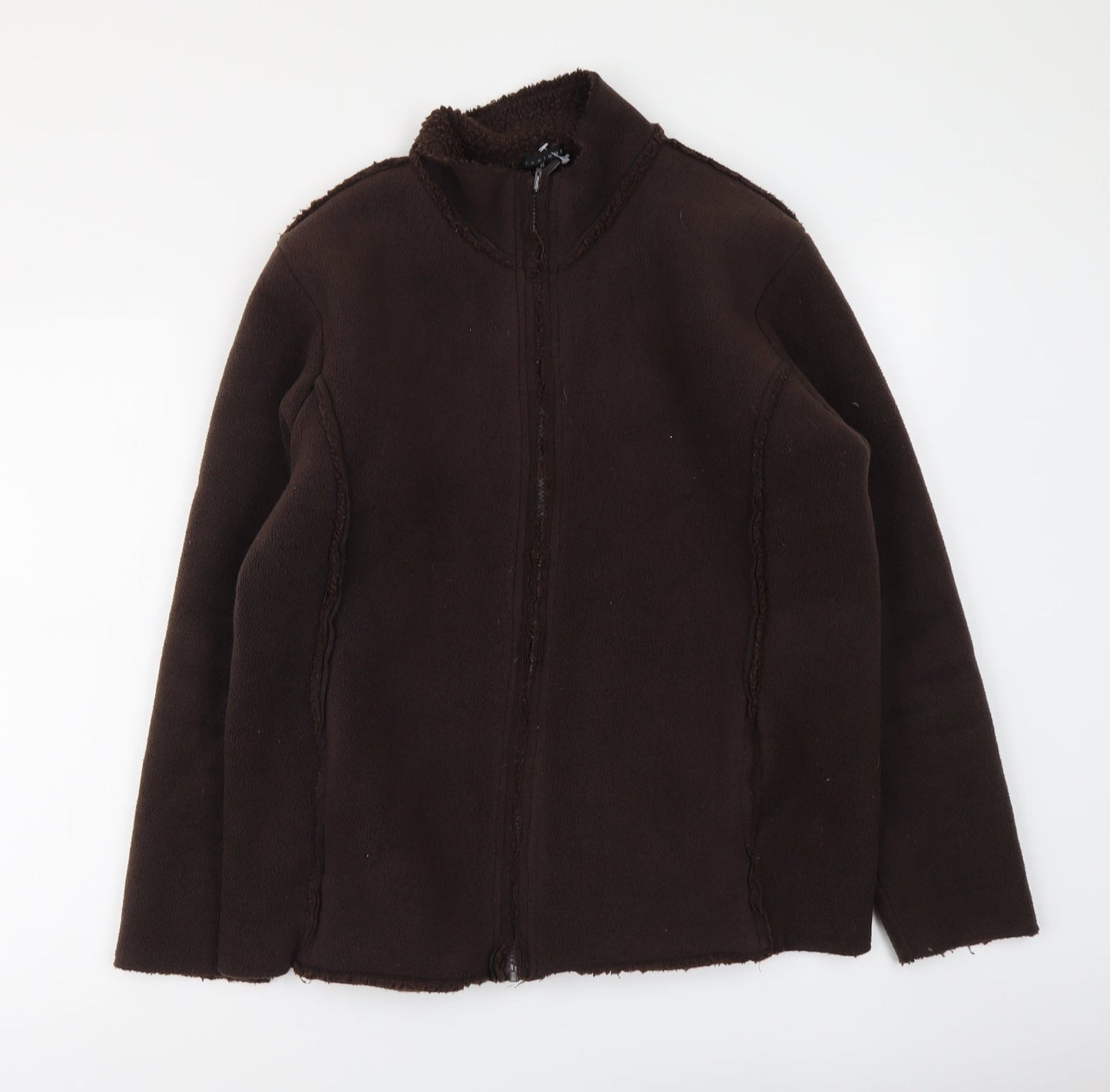 Janique Womens Brown Jacket Size 16 Zip