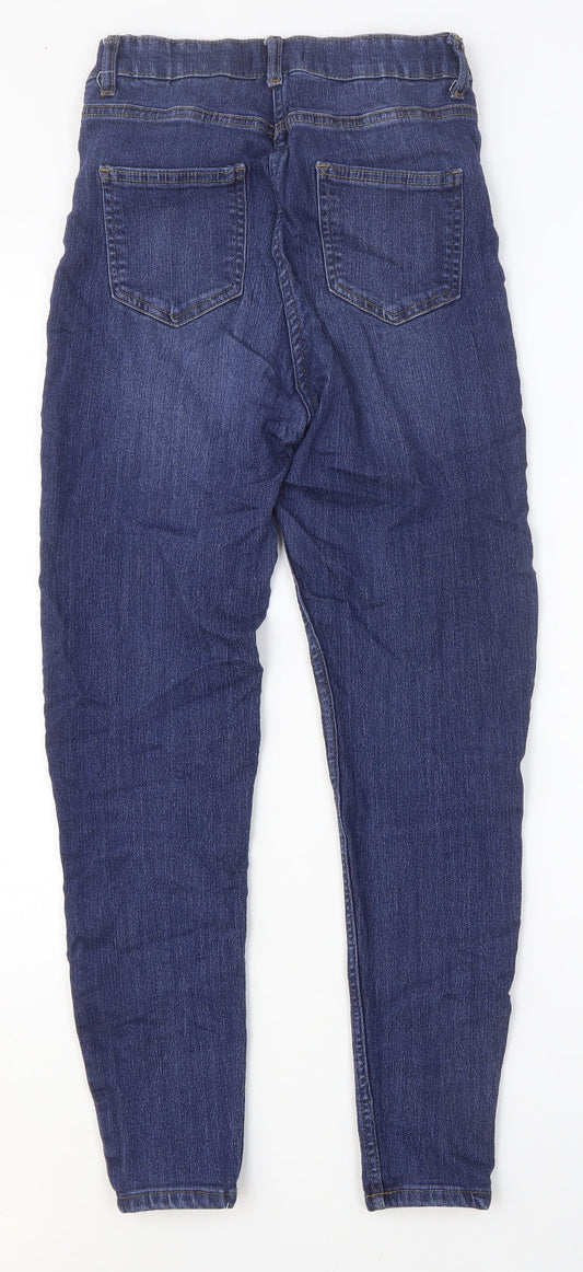 Papaya Womens Blue Cotton Skinny Jeans Size 8 Slim Button