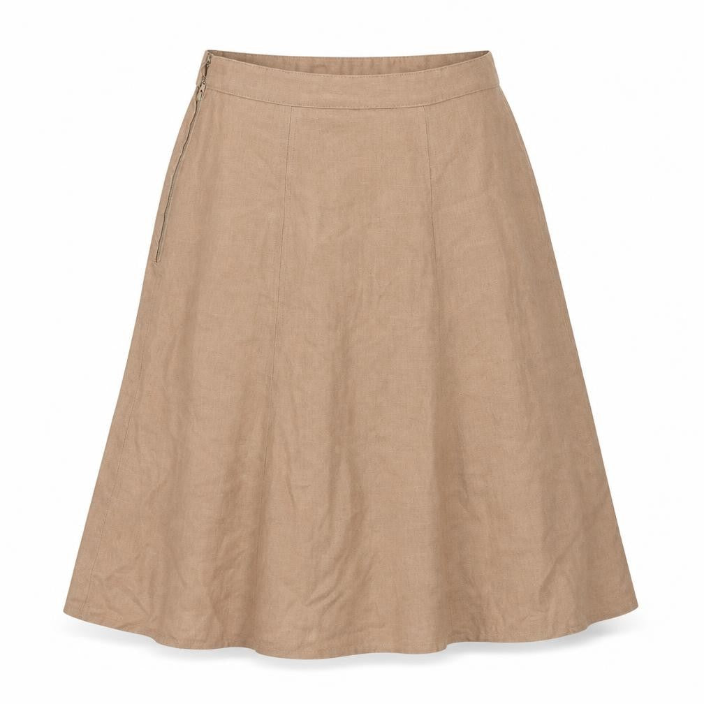 Preworn Womens Brown Polyester Swing Skirt Size 26 in Zip