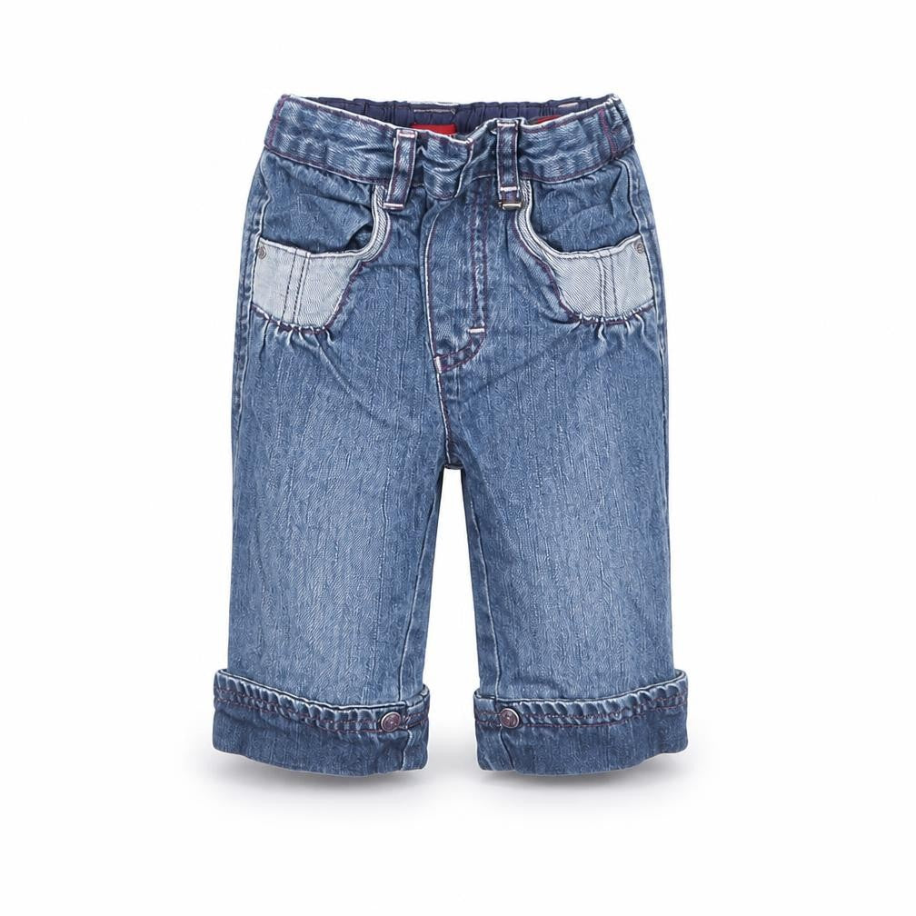 ESPRIT Girls Blue Cotton Cropped Jeans Size 9 Months L50 cm Pullover