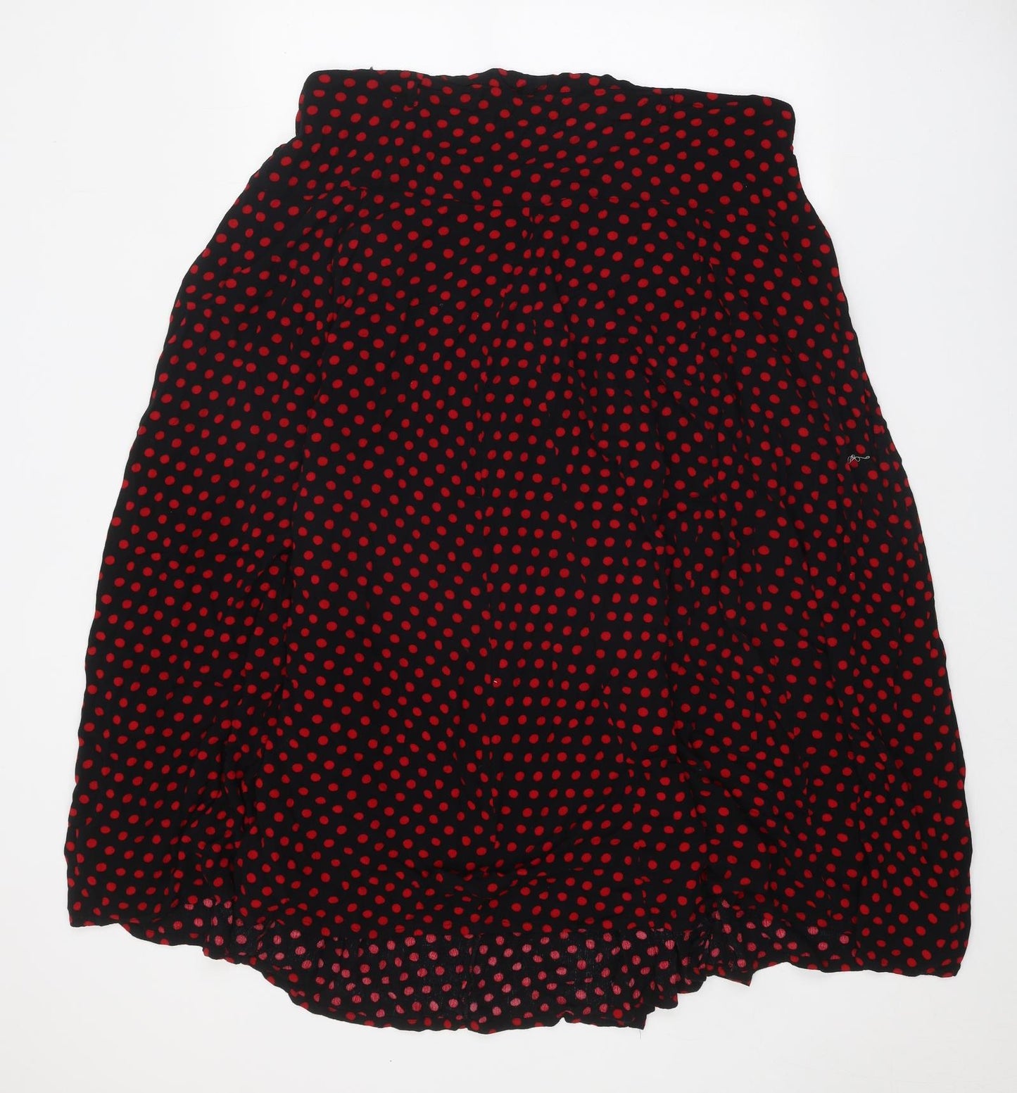 Preworn Womens Black Polka Dot Polyester Swing Skirt Size 36 in