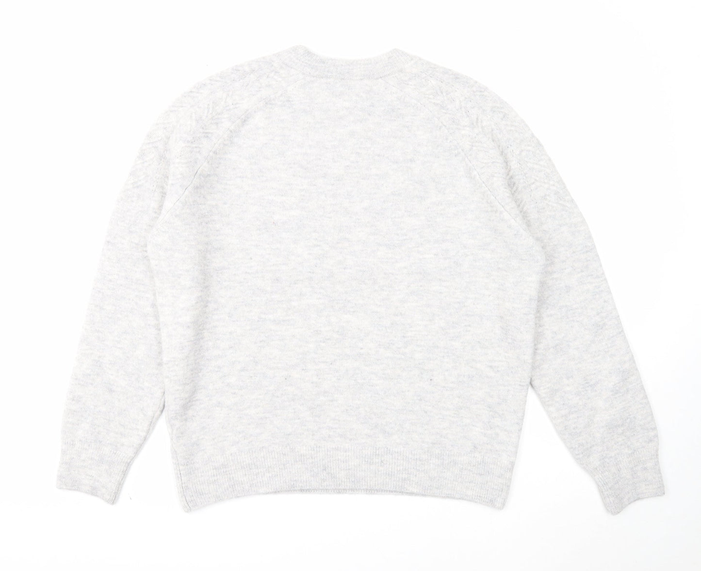 Marks and Spencer Womens Grey Round Neck Acrylic Pullover Jumper Size L