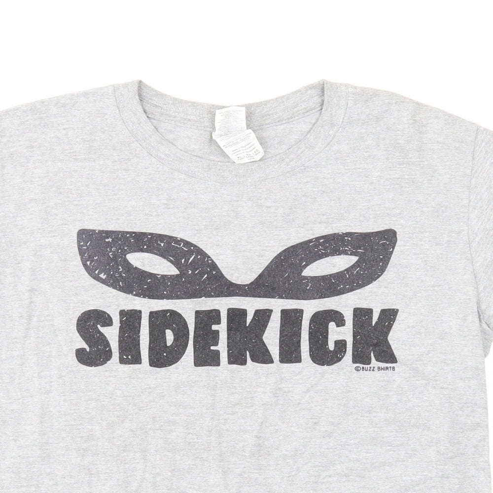 Gildan Boys Grey Polyester Basic T-Shirt Size 12-13 Years Round Neck Pullover - Sidekick, 12-14 Years