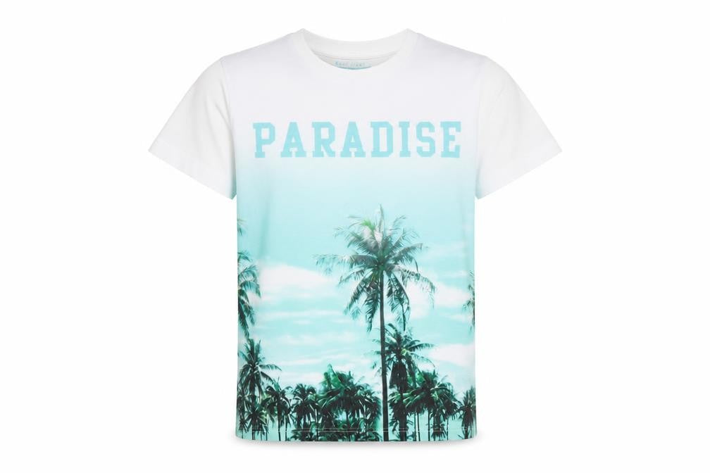 West Coast Boys White Cotton Basic T-Shirt Size 10 Years Round Neck Pullover - Paradise