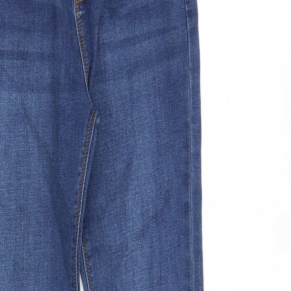 Denim & Co. Girls Blue Cotton Skinny Jeans Size 10-11 Years Slim Zip