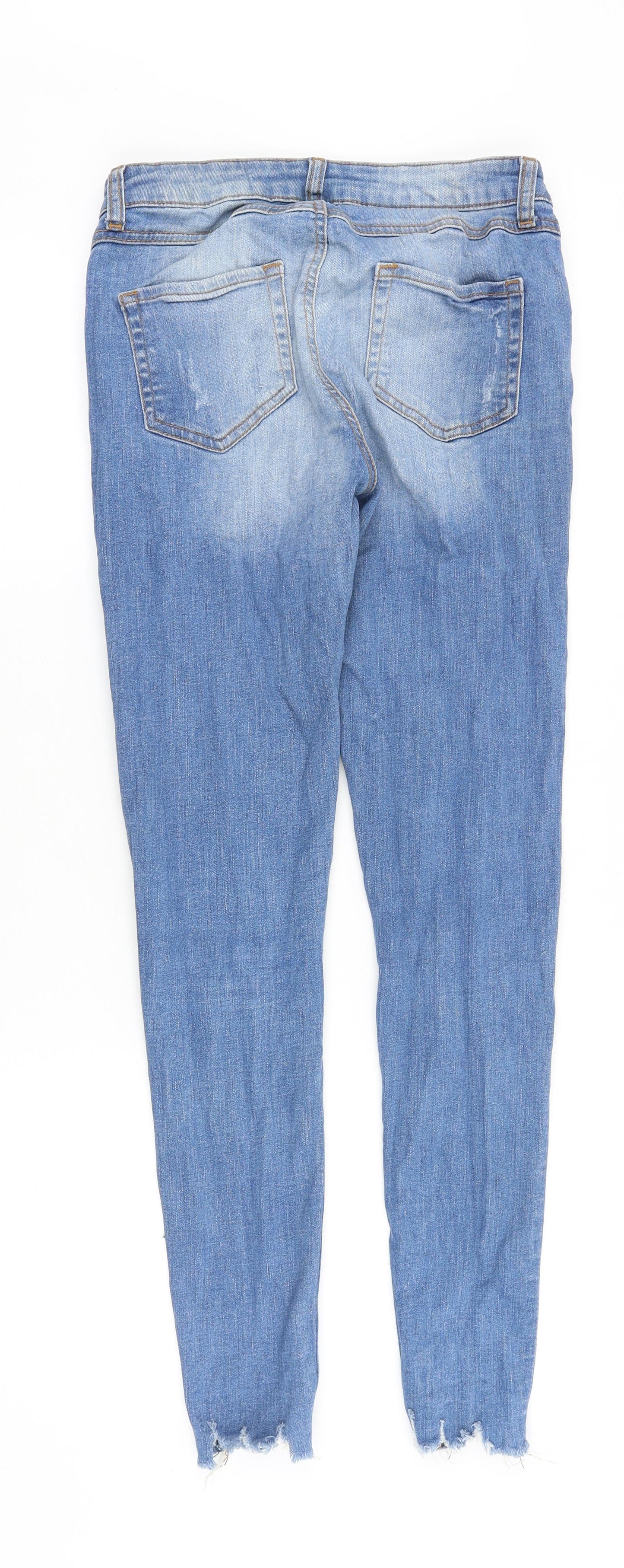 Preworn Womens Blue Cotton Skinny Jeans Size 26 in Slim Zip