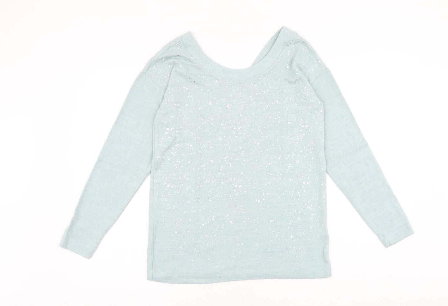 NEXT Womens Blue Viscose Basic T-Shirt Size 10 Scoop Neck