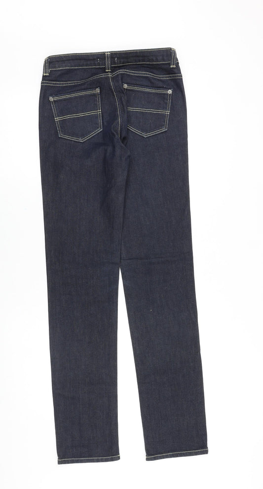 Promod Womens Blue Cotton Straight Jeans Size 28 in Regular Zip