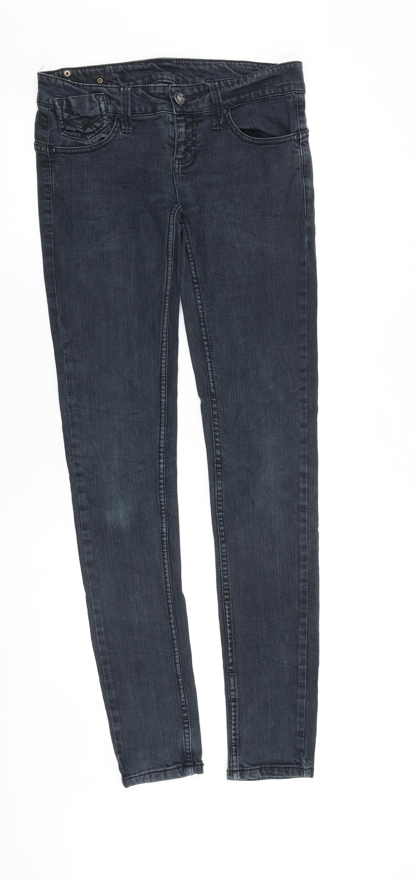 Stradivarius Womens Black Cotton Skinny Jeans Size 30 in Slim Zip