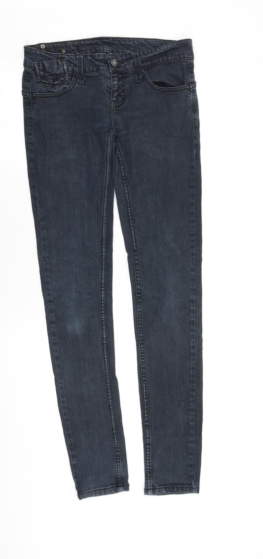 Stradivarius Womens Black Cotton Skinny Jeans Size 30 in Slim Zip