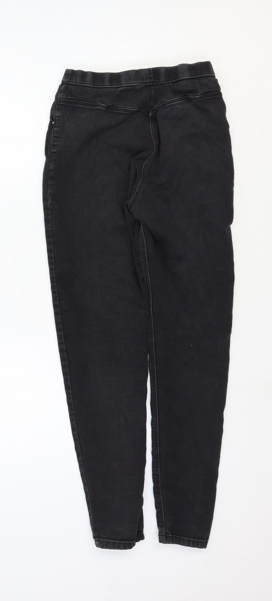Marks and Spencer Girls Black Cotton Skinny Jeans Size 13-14 Years Regular