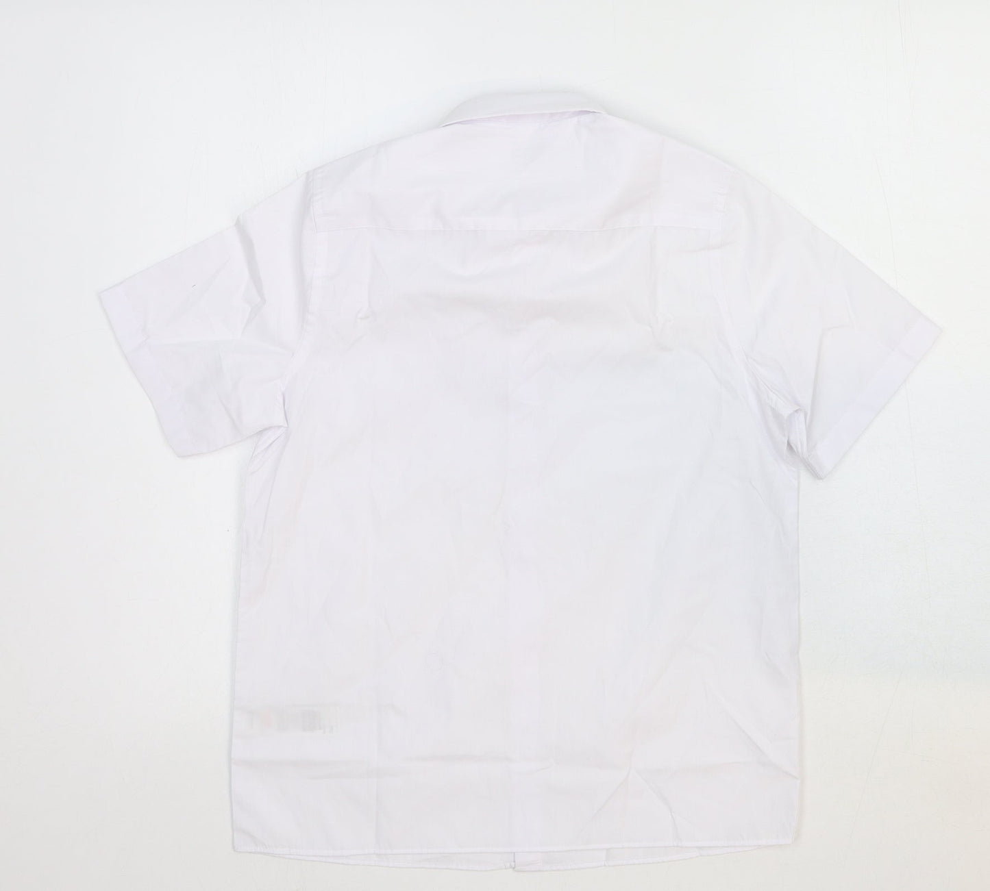 Marks and Spencer Girls White Cotton Basic Button-Up Size 11-12 Years Collared Button