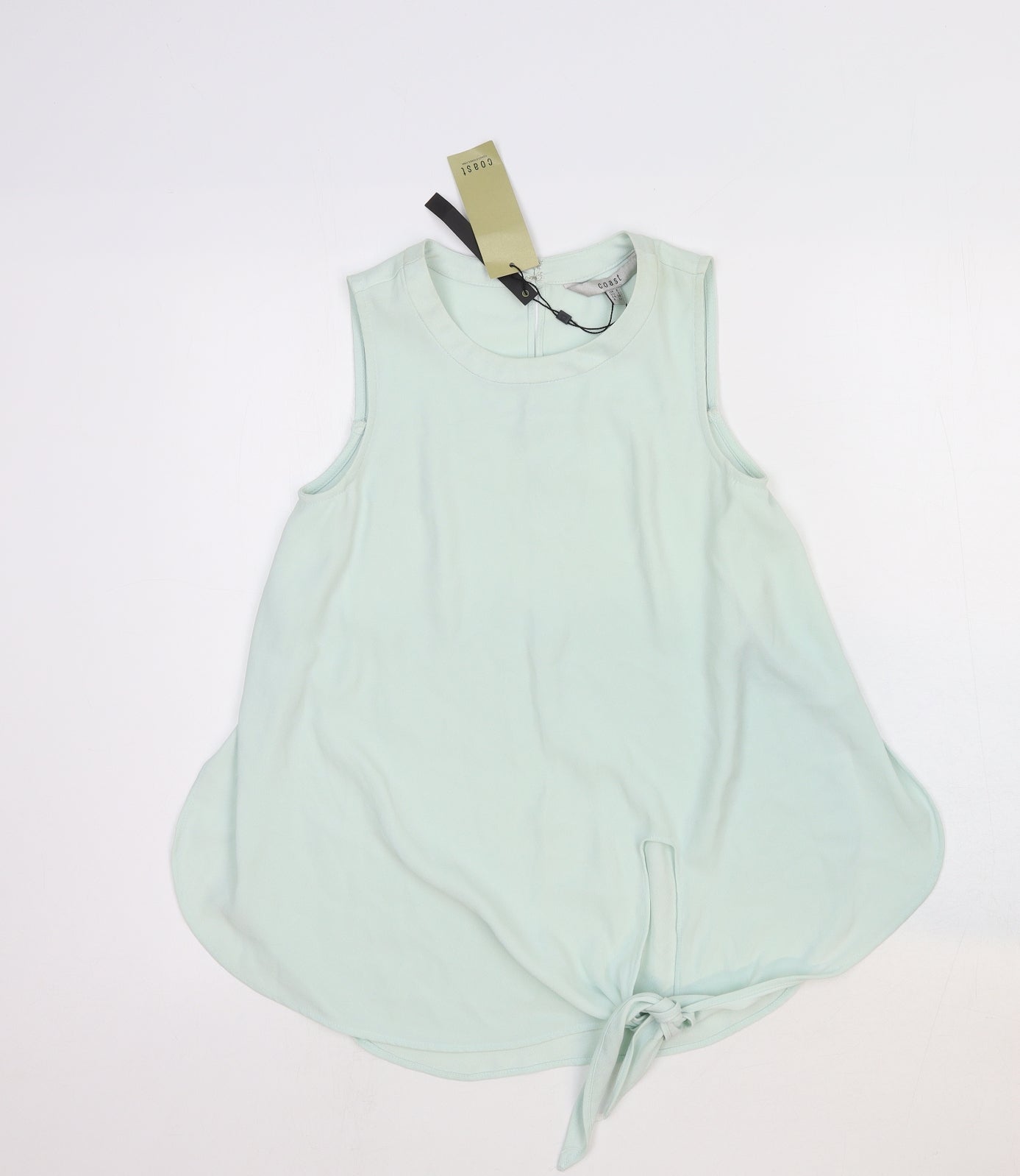 Coast Womens Blue Viscose Basic Tank Size 6 Round Neck
