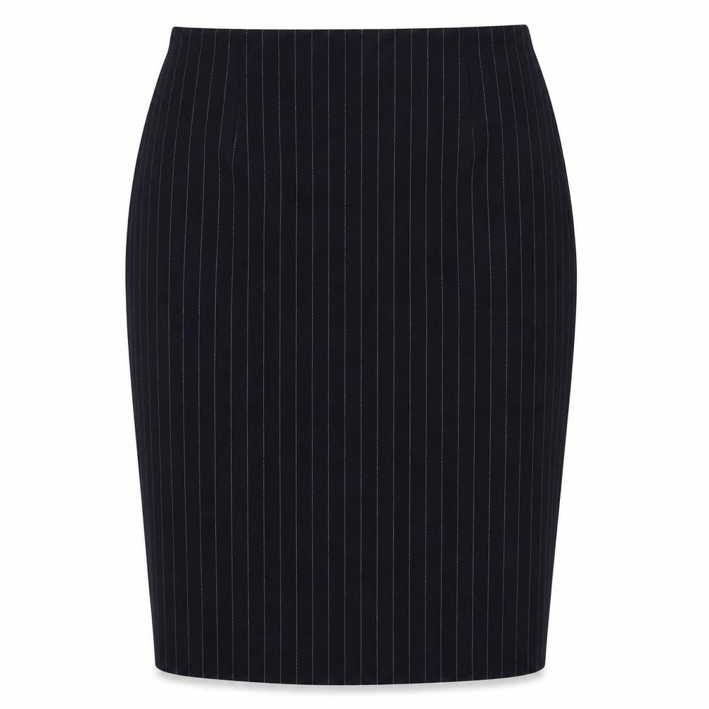 Marks and Spencer Womens Blue Striped Cotton Straight & Pencil Skirt Size 12 Zip