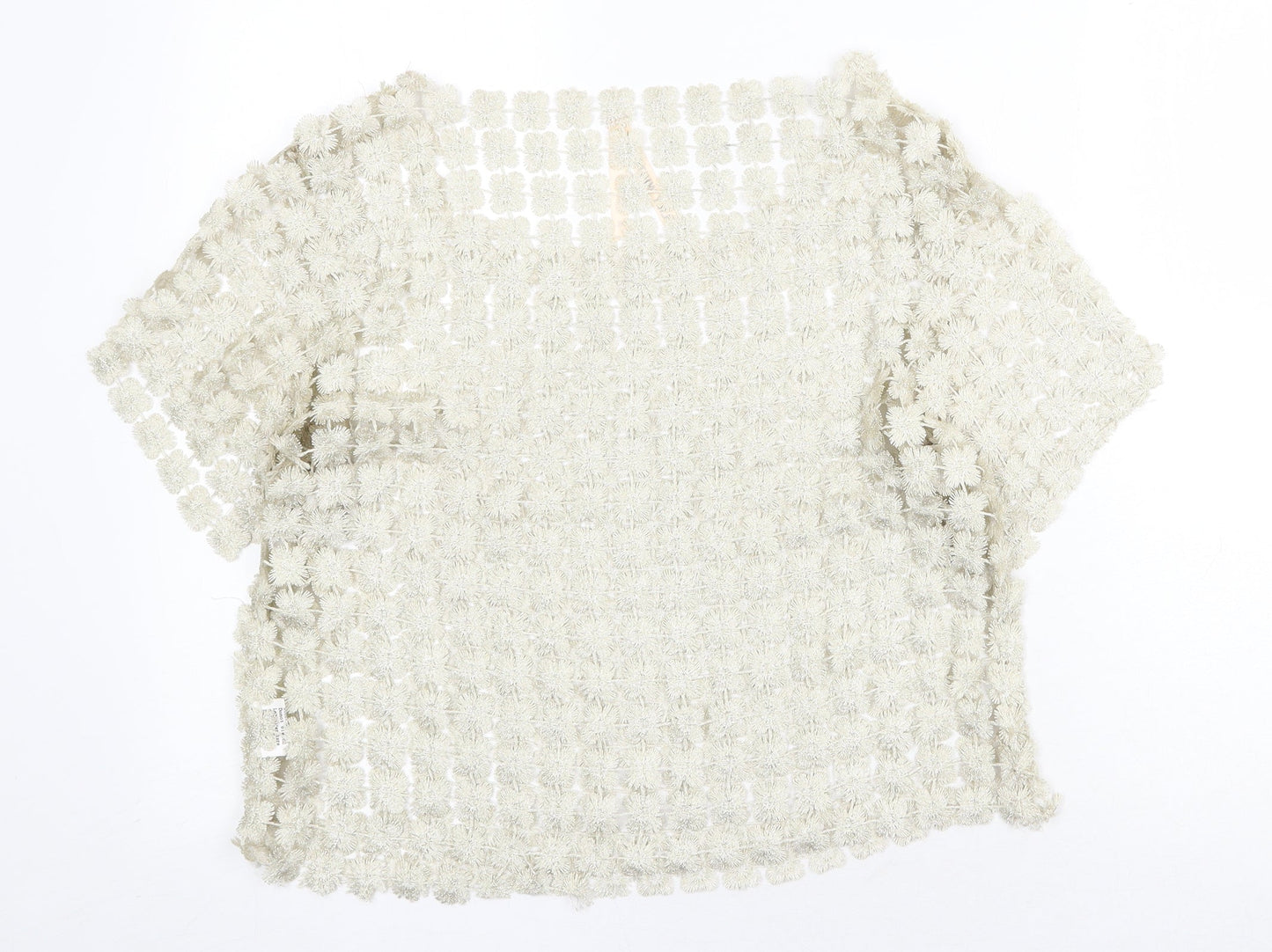 Lily White Womens Gold Polyester Basic Blouse Size S Boat Neck