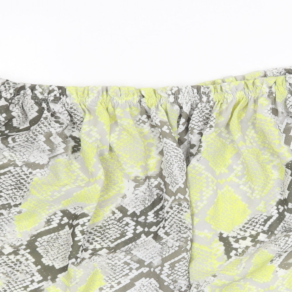 New Look Womens Yellow Animal Print Polyester Basic Blouse Size 16 Off the Shoulder - Snake Print