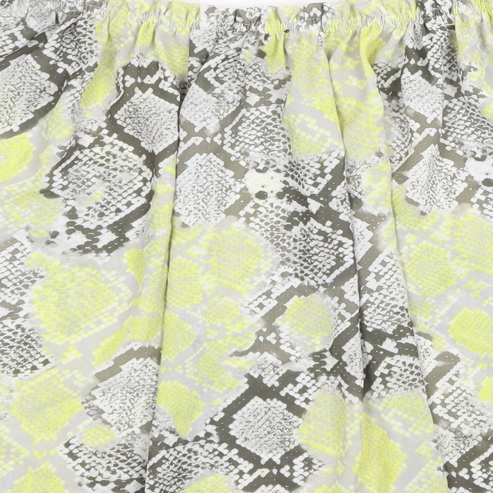 New Look Womens Yellow Animal Print Polyester Basic Blouse Size 16 Off the Shoulder - Snake Print