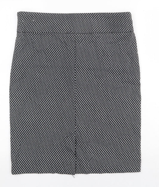 Lila Rose Womens Black Geometric Viscose Straight & Pencil Skirt Size 14 Zip