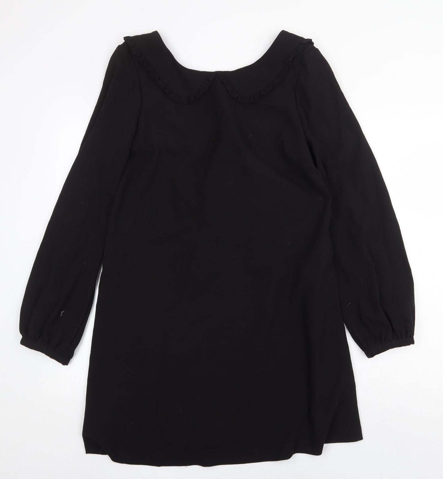 Warehouse Womens Black Polyester Trapeze & Swing Size 14 Collared Zip