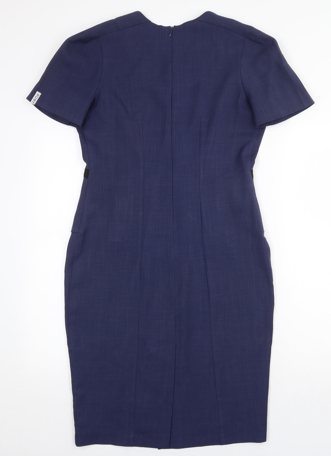 Florenceroby Womens Blue Polyester A-Line Size 10 Round Neck Zip