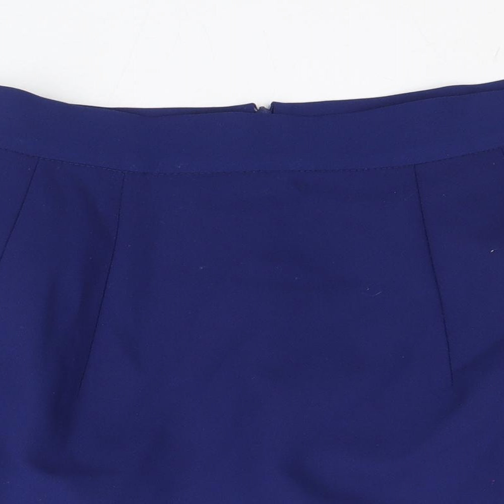 Zara Womens Blue Polyester Straight & Pencil Skirt Size XS Zip