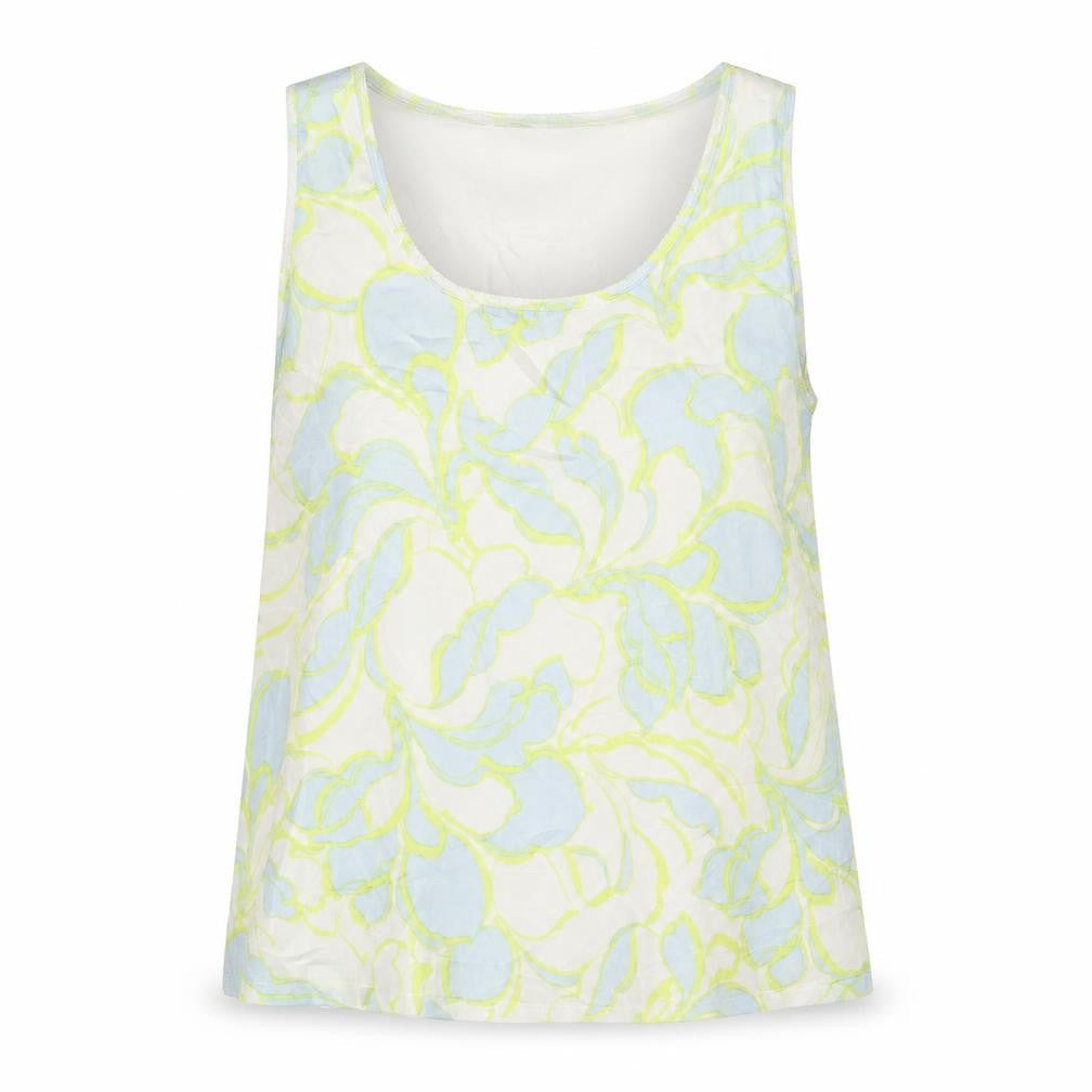 Marks and Spencer Womens White Geometric Polyester Basic Tank Size 12 Scoop Neck
