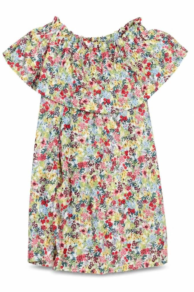 H&M Womens Multicoloured Floral Cotton A-Line Size XS Off the Shoulder Pullover