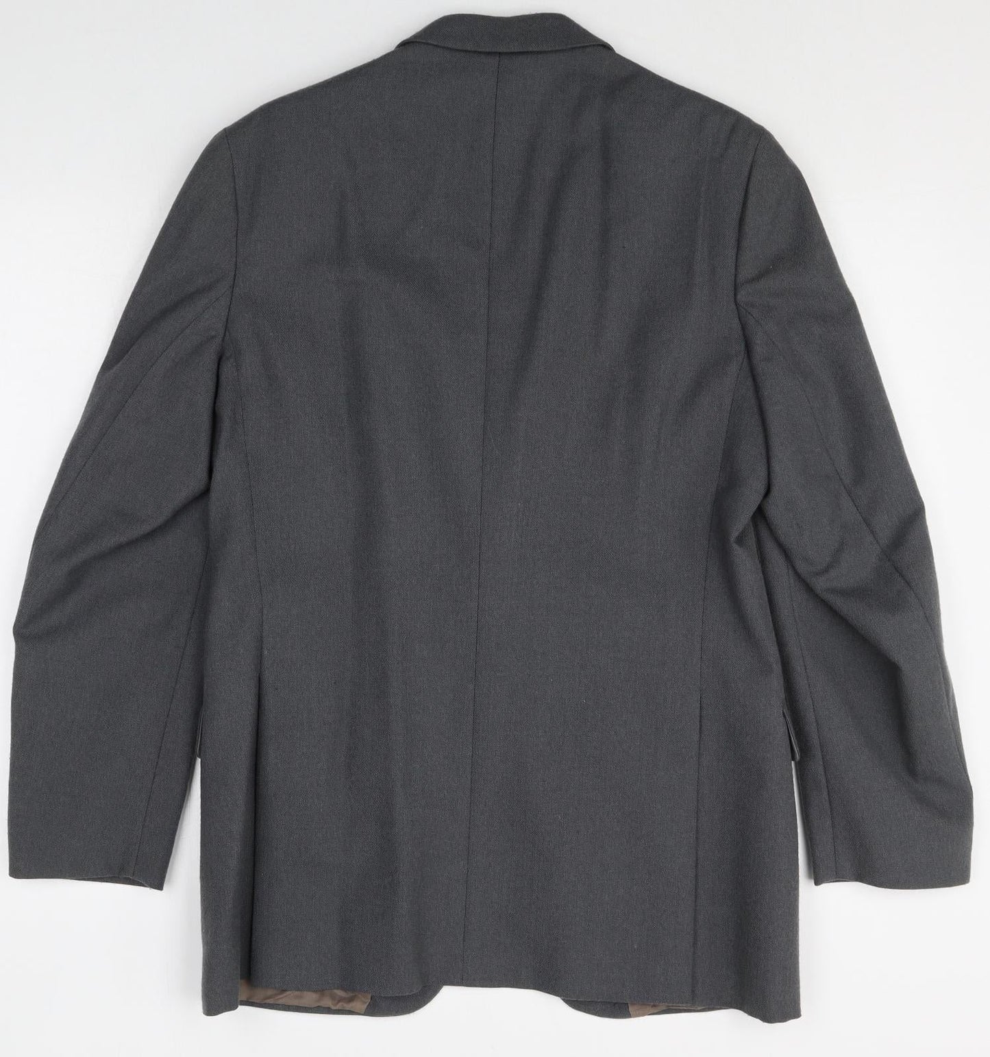 Preworn Mens Grey Polyester Jacket Suit Jacket Size 40 Regular