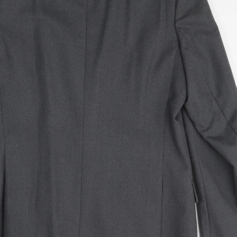 Preworn Mens Grey Polyester Jacket Suit Jacket Size 40 Regular