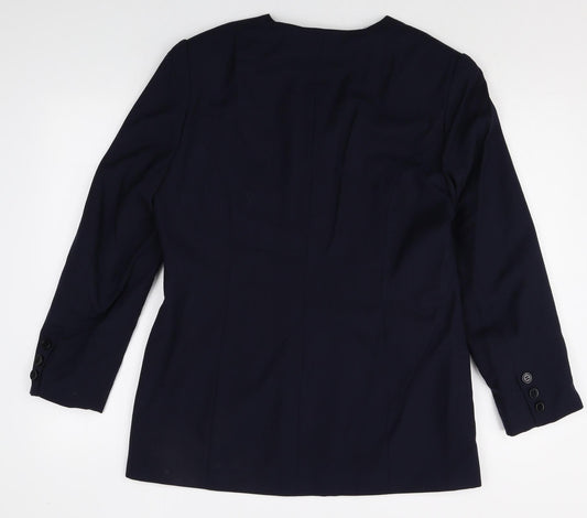 Modern essentials Womens Blue Wool Jacket Blazer Size 14