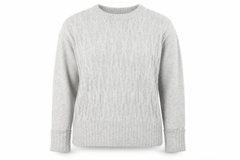 Marks and Spencer Womens Grey Round Neck Polyester Pullover Jumper Size M
