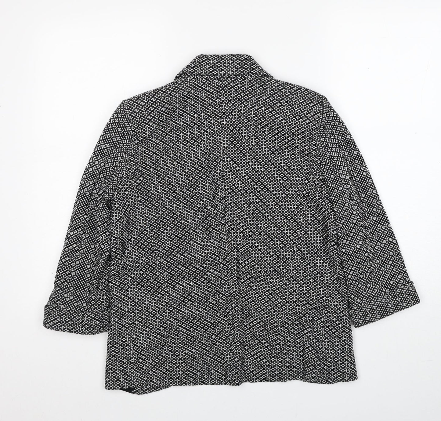 Topshop Womens Black Geometric Jacket Blazer Size 8