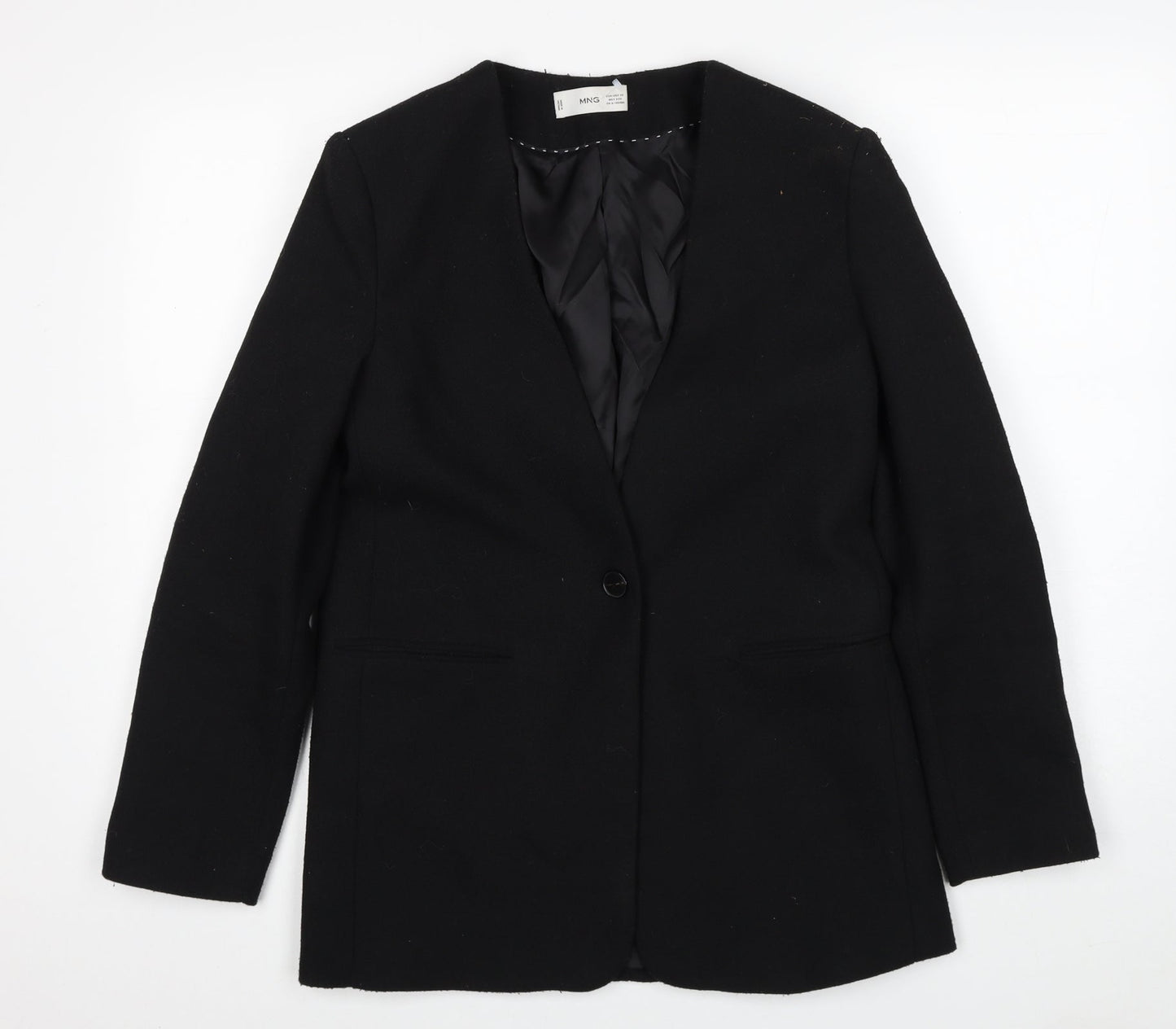 Mango Womens Black Jacket Blazer Size XS Button