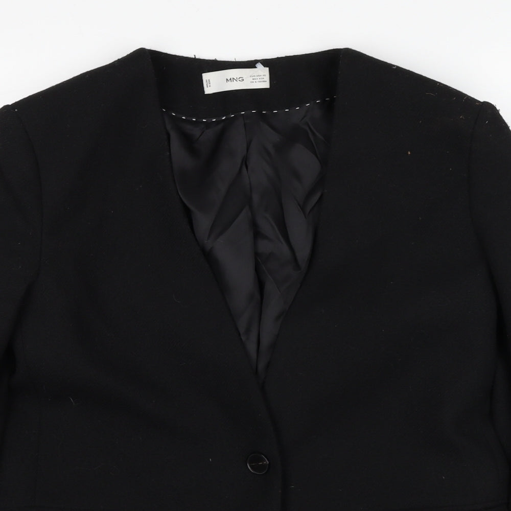 Mango Womens Black Jacket Blazer Size XS Button