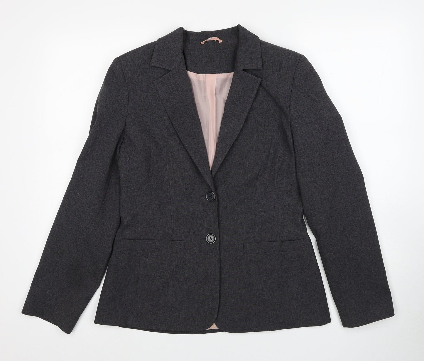 New Look Womens Grey Jacket Blazer Size 12 Button