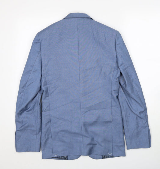 Cedar Wood State Mens Blue Polyester Jacket Suit Jacket Size 36 Regular