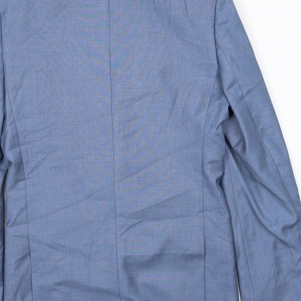 Cedar Wood State Mens Blue Polyester Jacket Suit Jacket Size 36 Regular