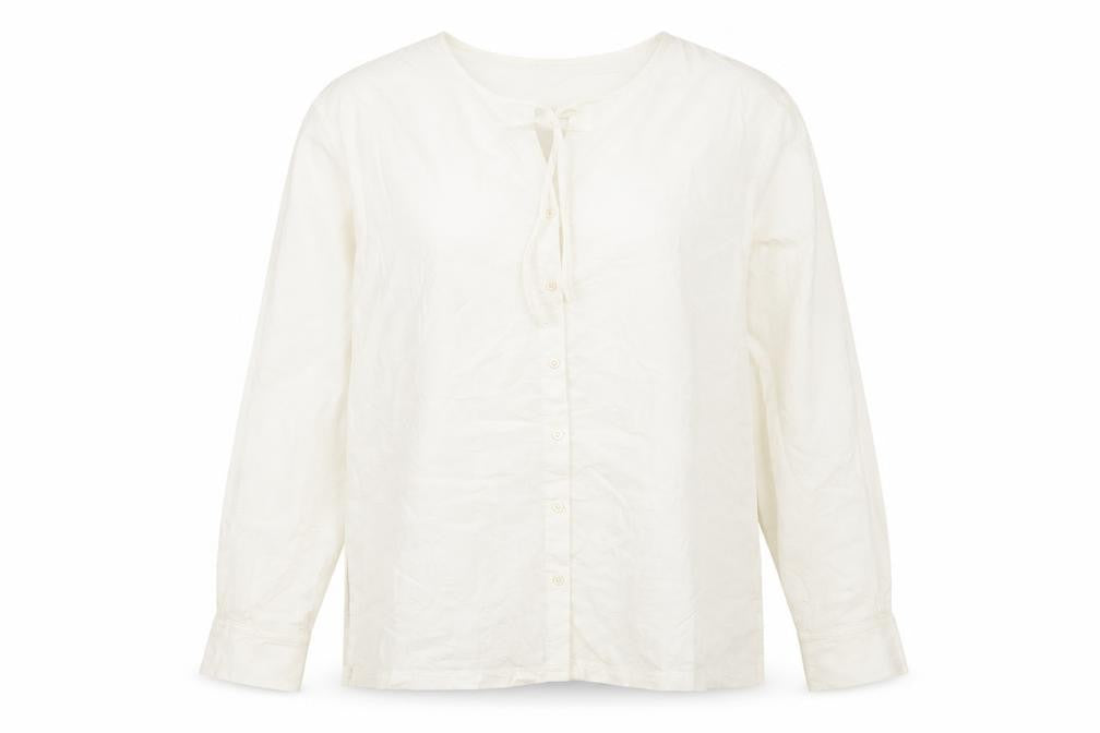 Marks and Spencer Womens White Modal Basic Button-Up Size 16 Round Neck