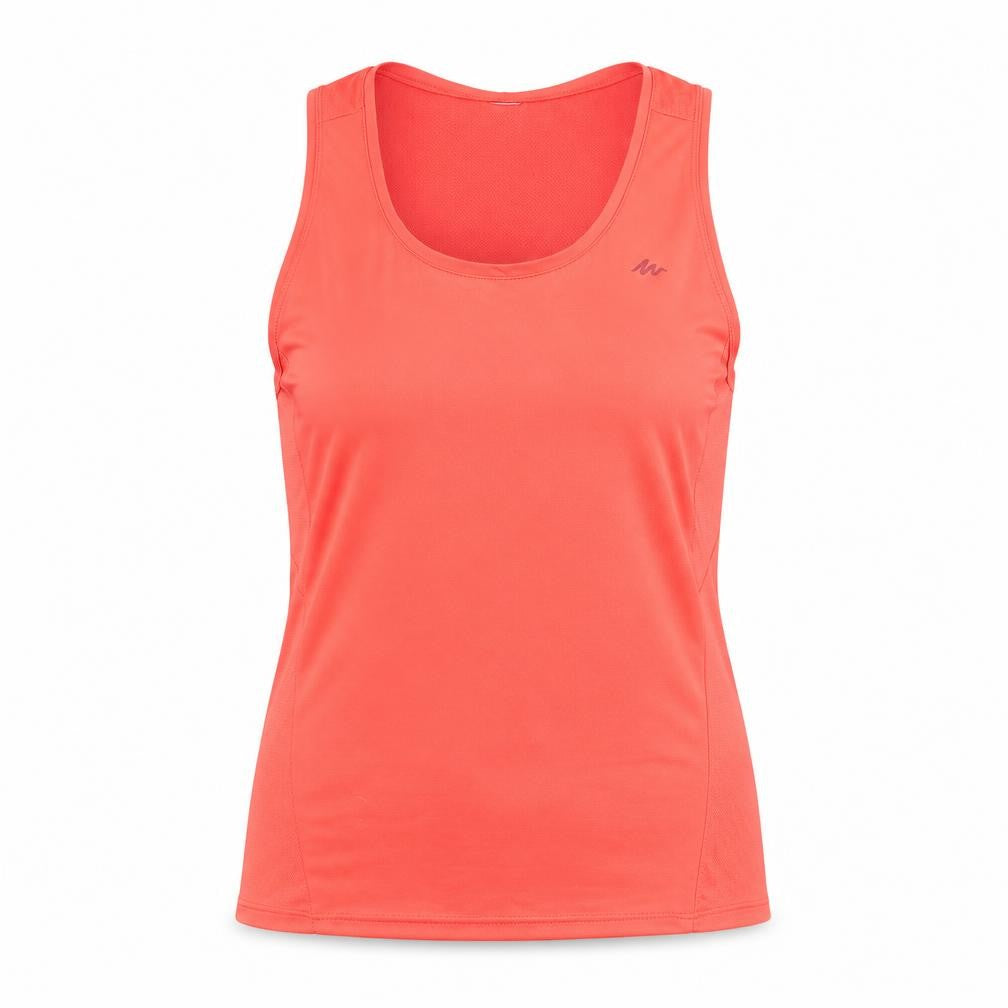 Quechua Womens Red Polyester Basic Tank Size S Scoop Neck Pullover