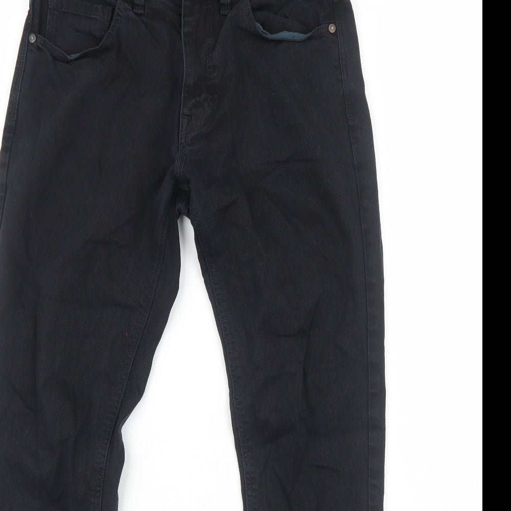 NEXT Mens Black Cotton Skinny Jeans Size S Regular Zip