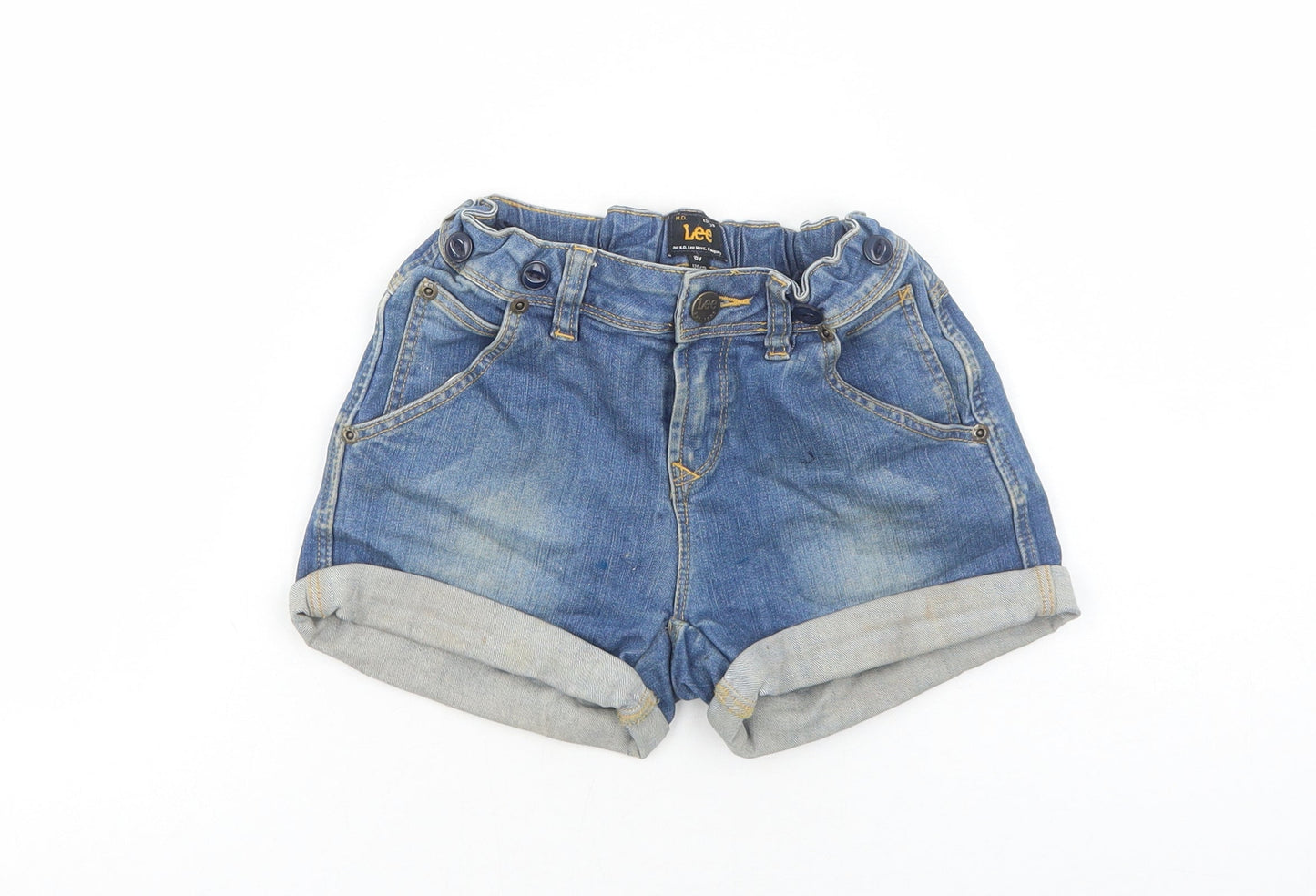 Lee Cooper Girls Blue Cotton Hot Pants Shorts Size 8 Years Regular Zip