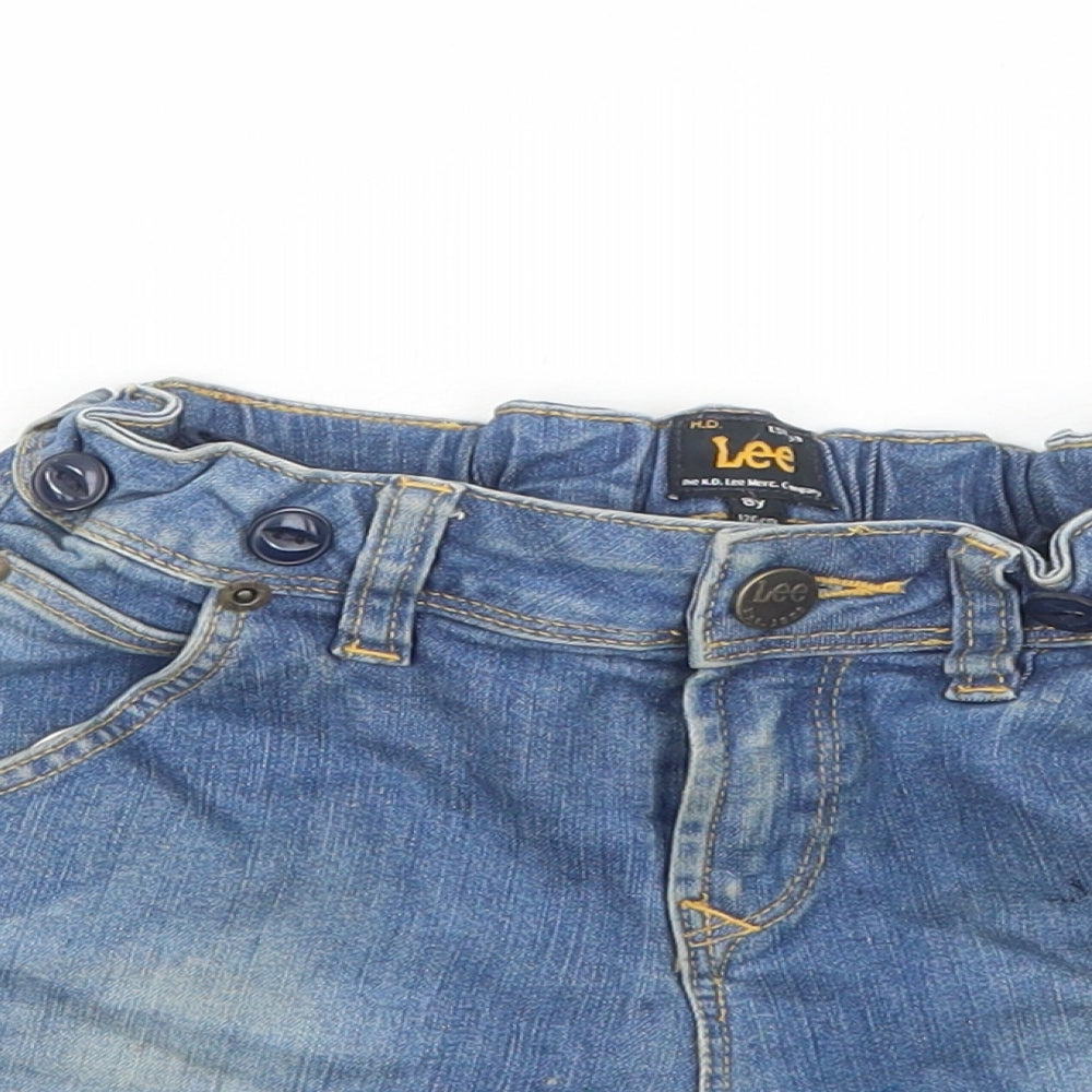 Lee Cooper Girls Blue Cotton Hot Pants Shorts Size 8 Years Regular Zip